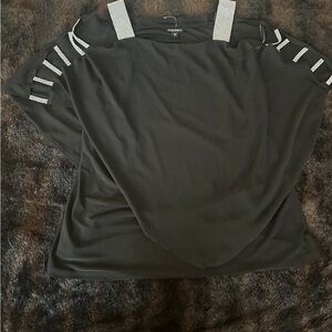 Black Women's Top with Silver Accents